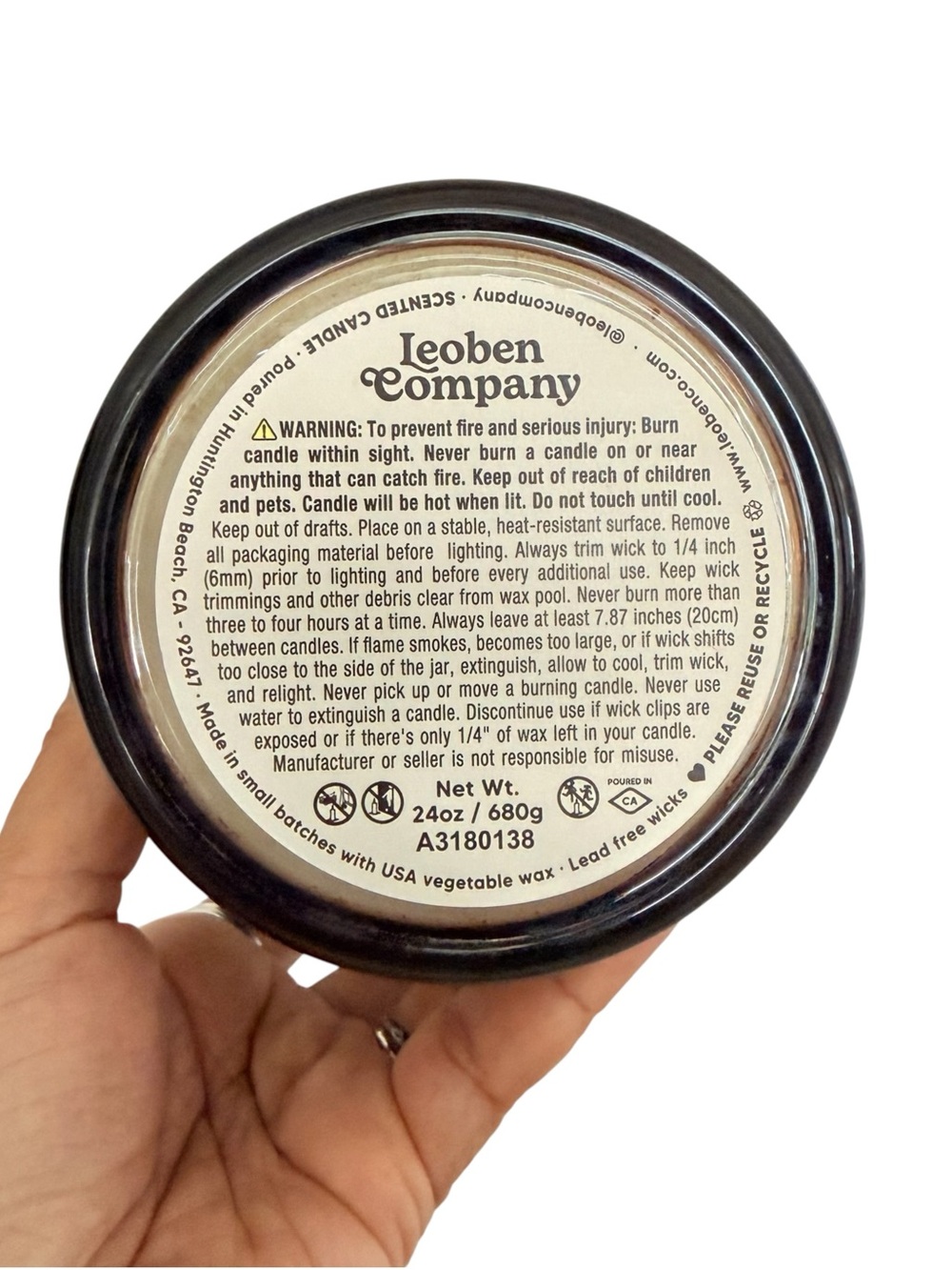 Leoben Company Pumpkin Santal Large Luxury Scented Candle - Brown & Peach - Picture 4 of 4